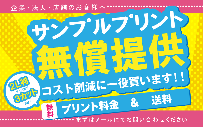 サンプルプリント無償提供しています