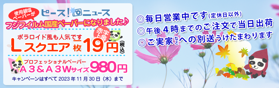 写真館フォトピース！今月のキャンペーン
